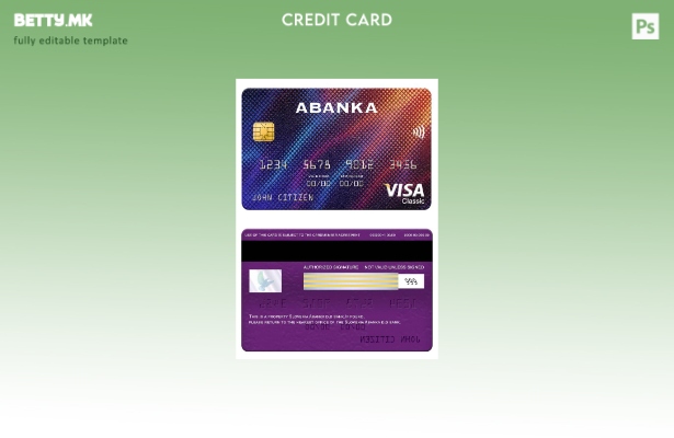 модерен стил Словенија Abanka d.d банка виза шаблон класична картичка